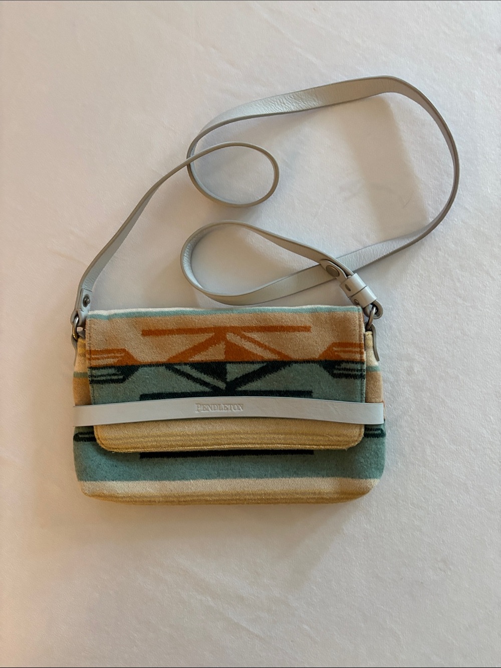 Pendleton Teal, Tan & Cream Southwestern Crossbody Bag